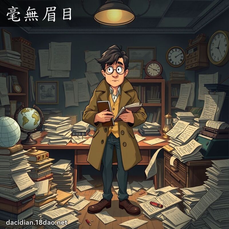毫无眉目 - 国语大辞典配图