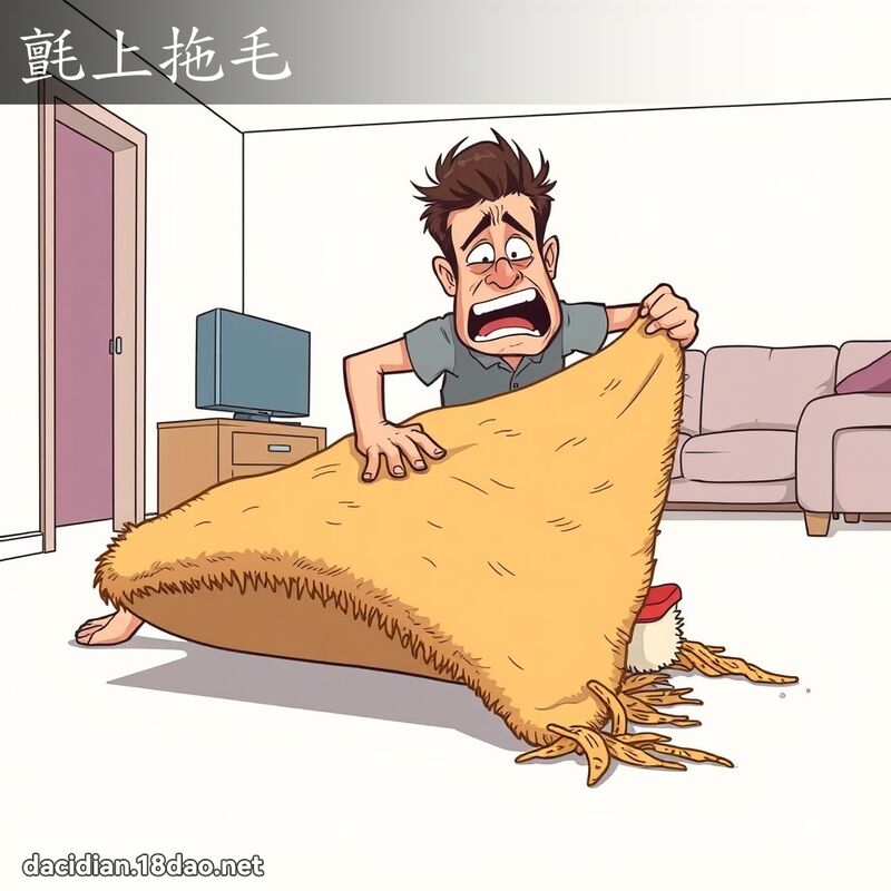 氈上拖毛 - 國語大辭典配圖