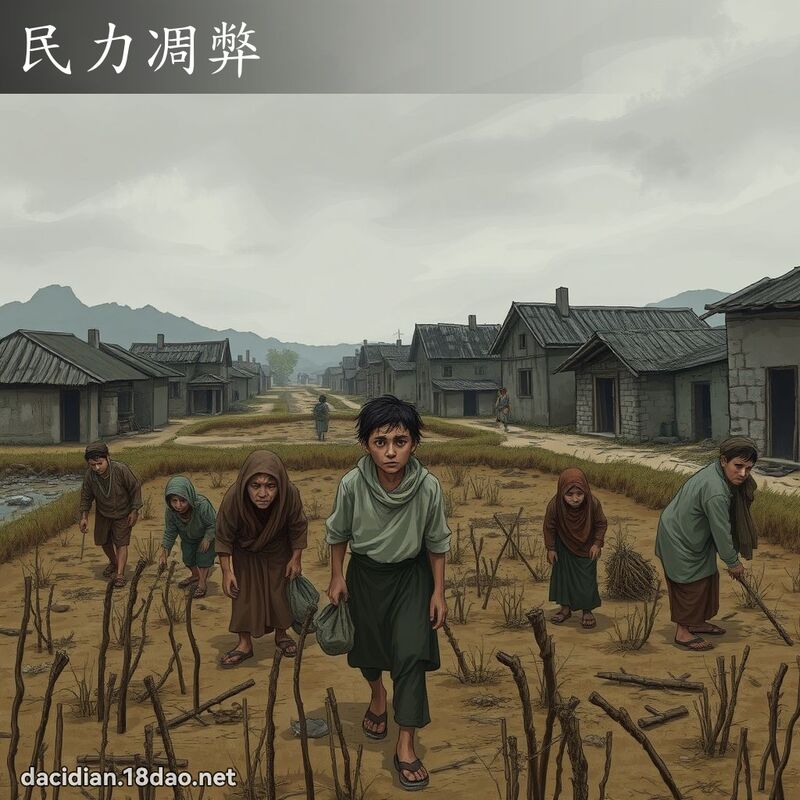 民力凋弊 - 國語大辭典配圖