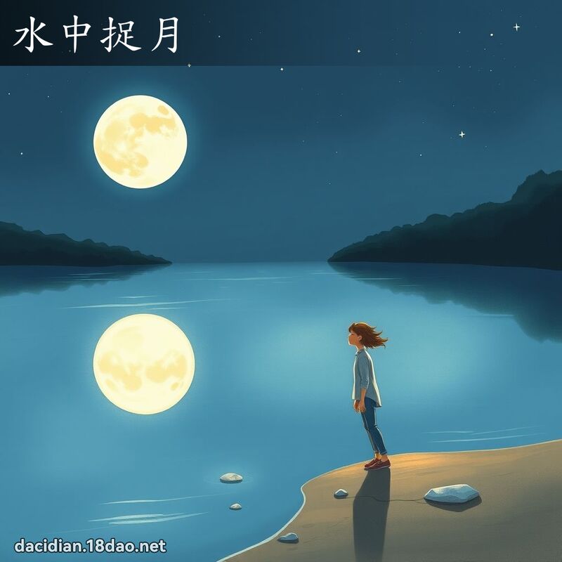 水中捉月 - 國語大辭典配圖