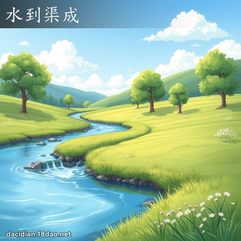 水到渠成 - 国语大辞典配图
