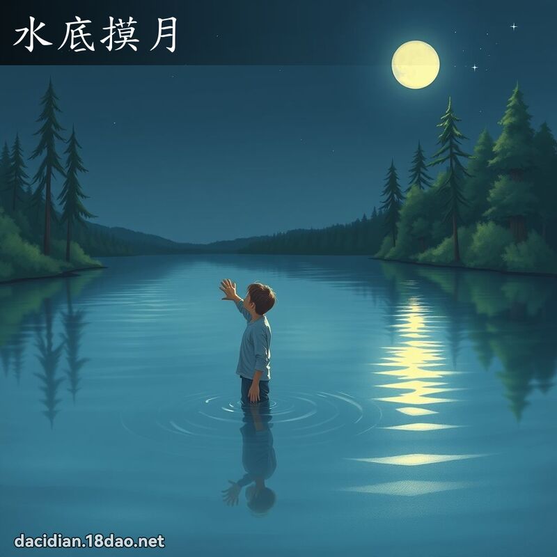 水底摸月 - 國語大辭典配圖