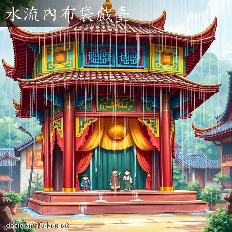 水流內布袋戲臺 - 國語大辭典配圖