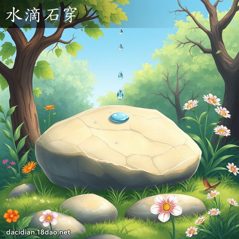 水滴石穿 - 國語大辭典配圖