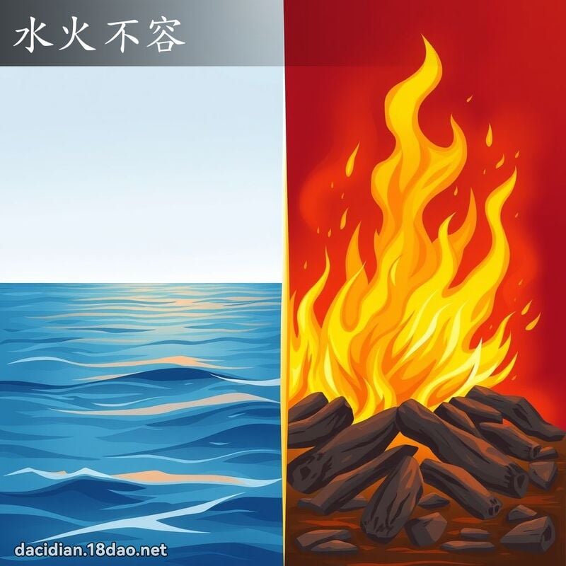 水火不容 - 国语大辞典配图