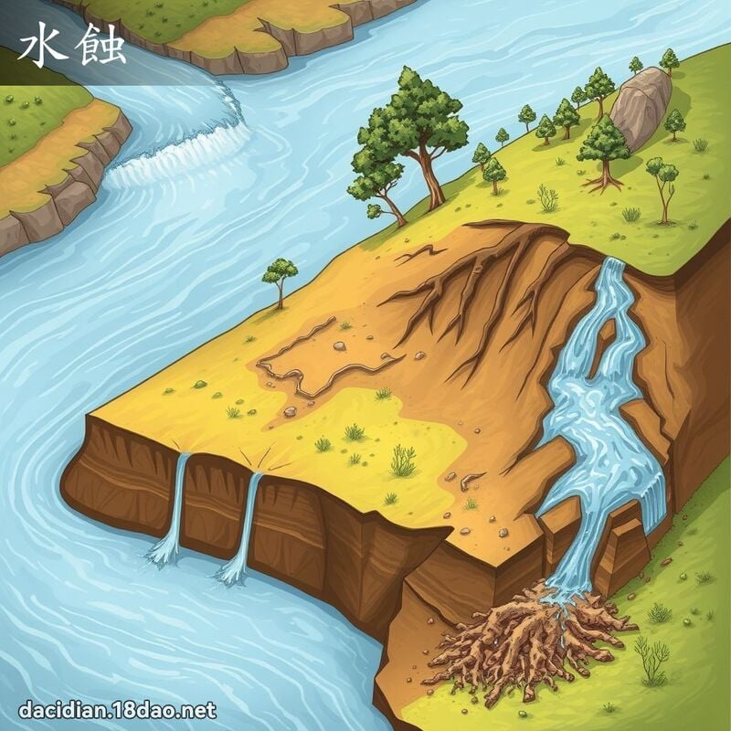 水蝕 - 國語大辭典配圖