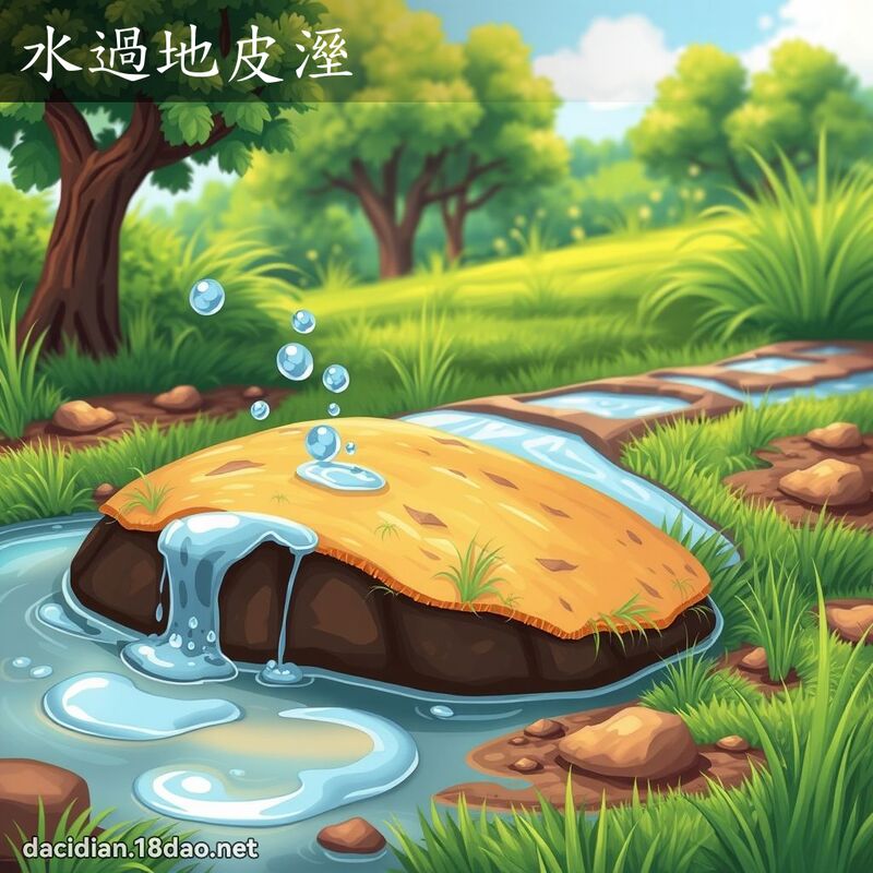 水過地皮溼 - 國語大辭典配圖