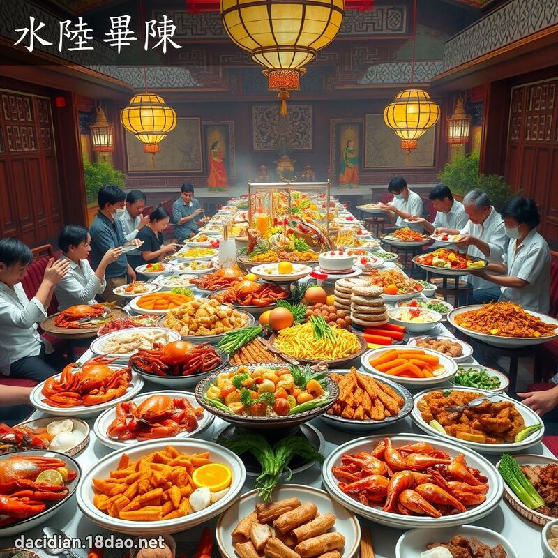 水陸畢陳 - 國語大辭典配圖