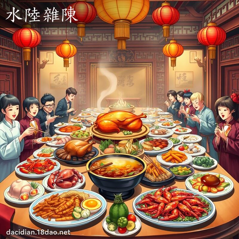 水陸雜陳 - 國語大辭典配圖