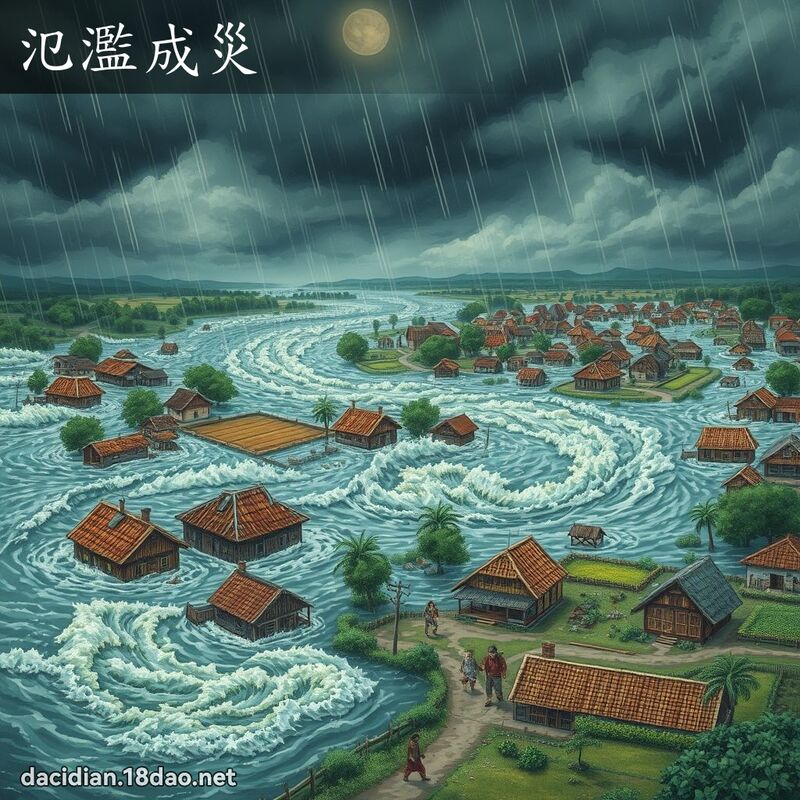 氾滥成灾 - 国语大辞典配图