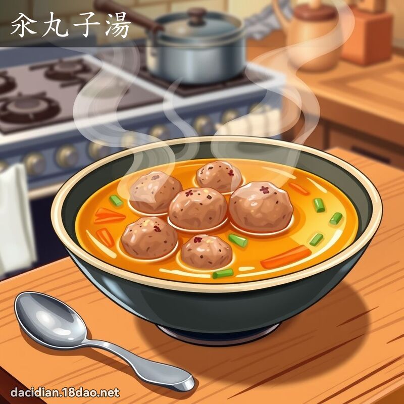 汆丸子湯 - 國語大辭典配圖