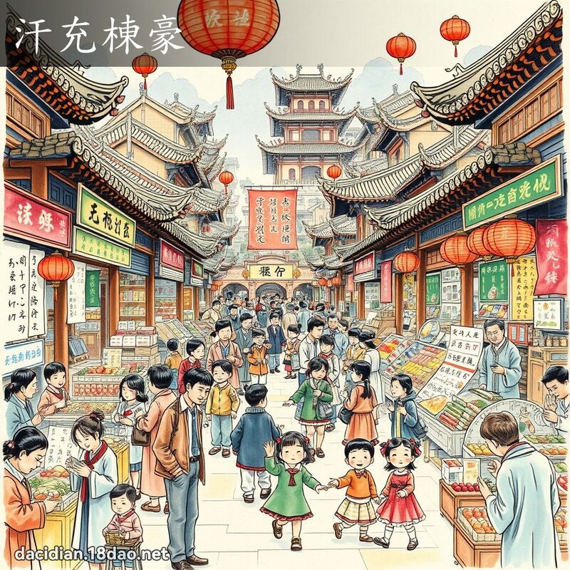 汗充棟豪 - 國語大辭典配圖