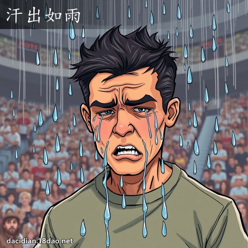 汗出如雨 - 國語大辭典配圖