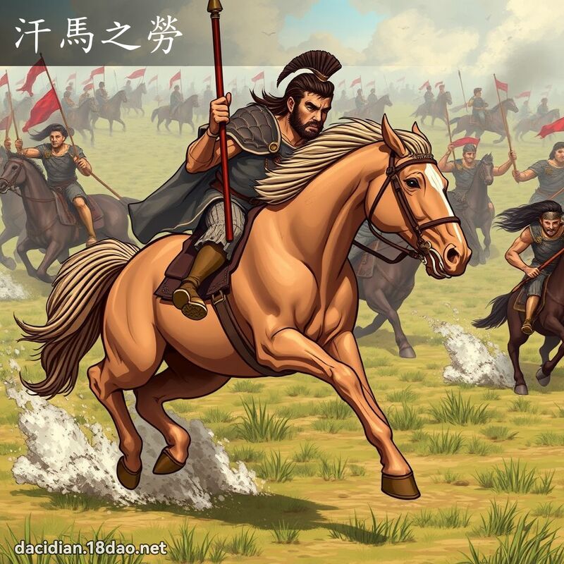 汗马之劳 - 国语大辞典配图