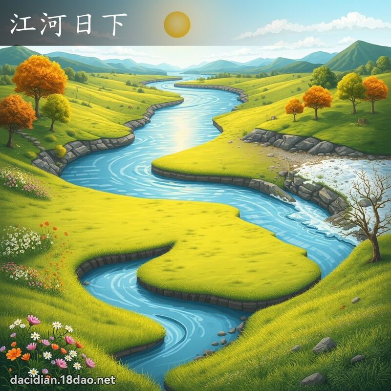 江河日下 - 國語大辭典配圖