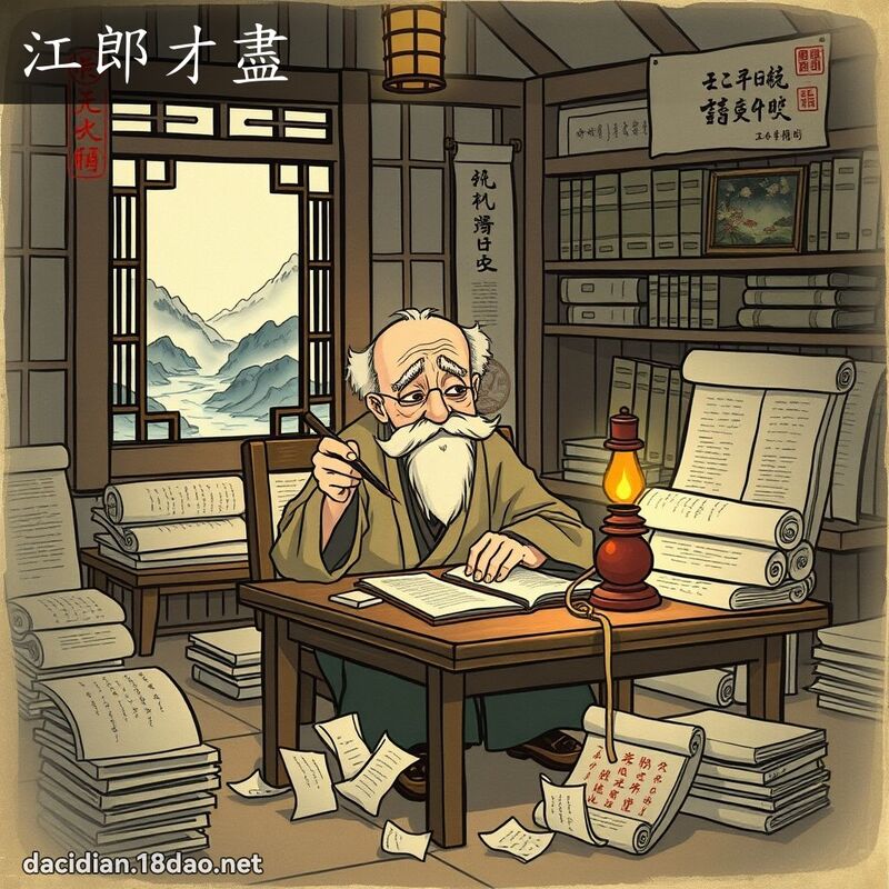 江郎才盡 - 國語大辭典配圖