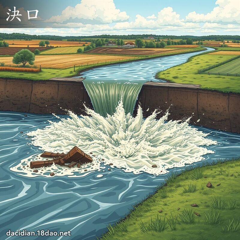 决口 - 国语大辞典配图