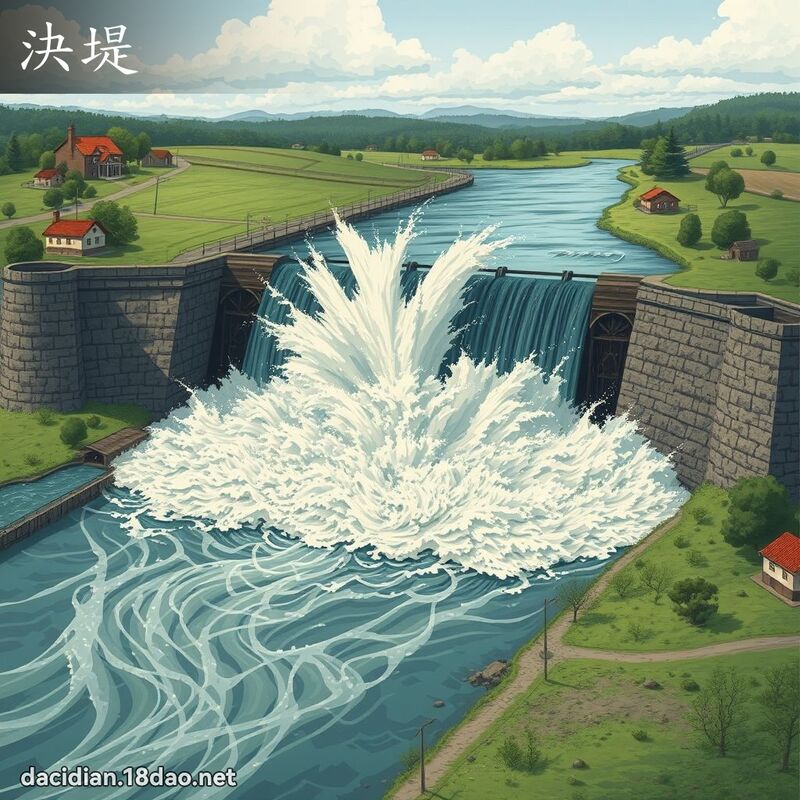 决堤 - 国语大辞典配图