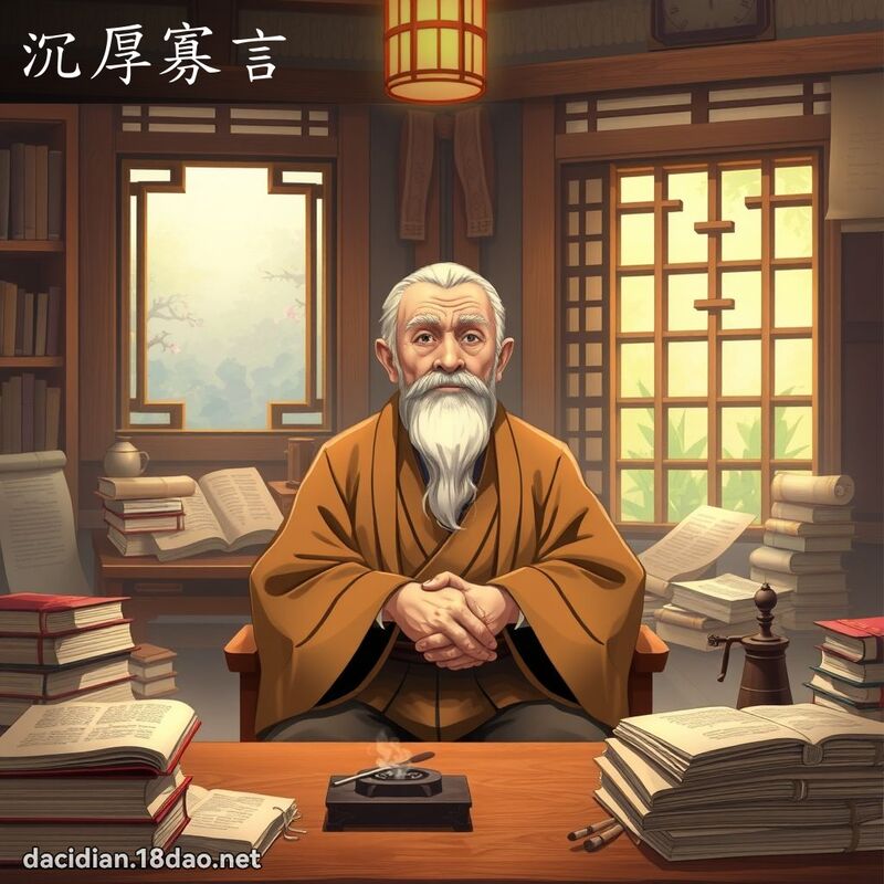 沉厚寡言 - 國語大辭典配圖