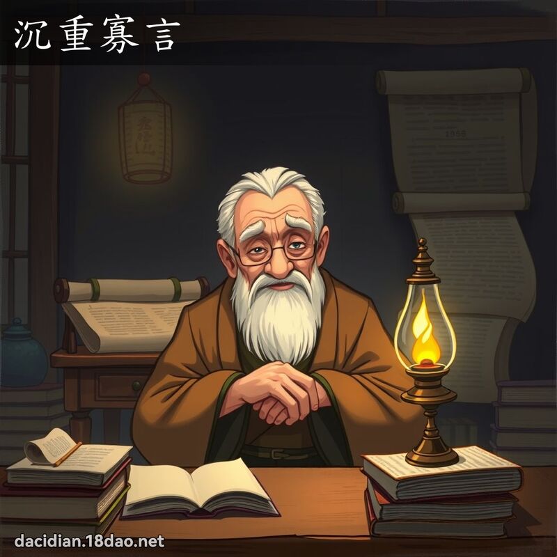 沉重寡言 - 國語大辭典配圖