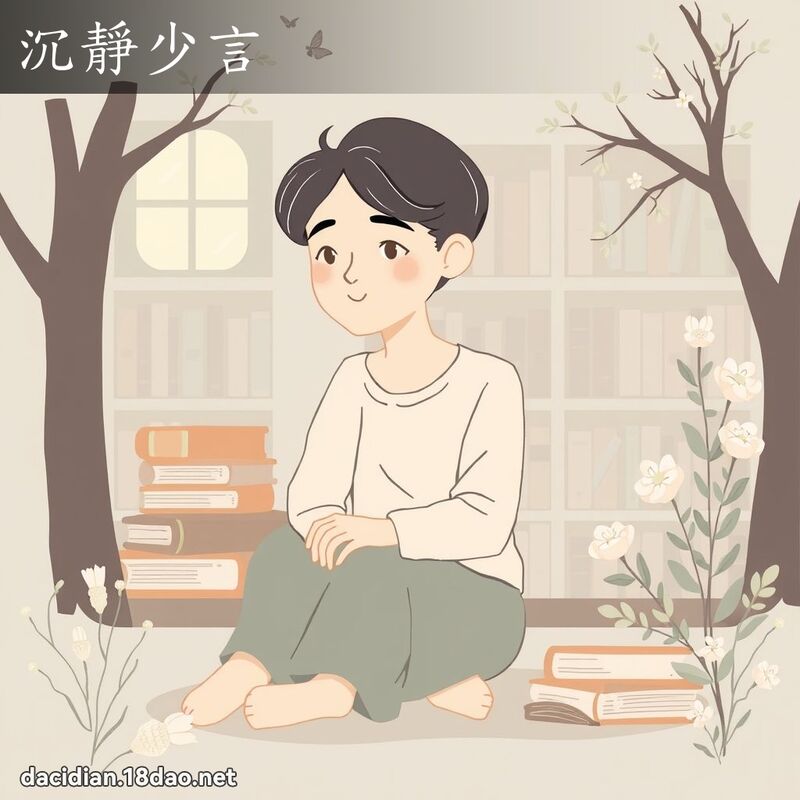 沉靜少言 - 國語大辭典配圖