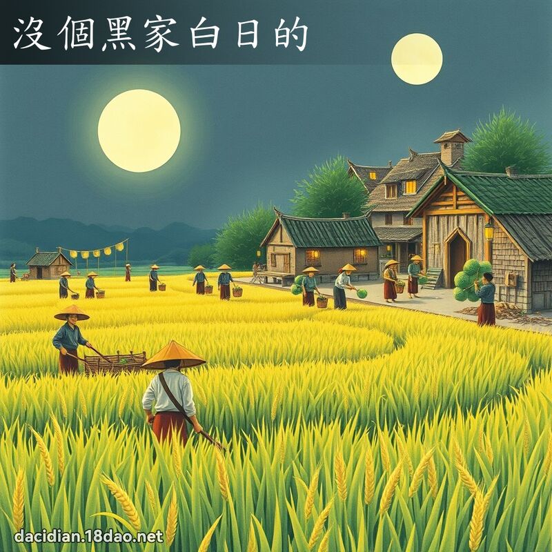 没个黑家白日的 - 国语大辞典配图