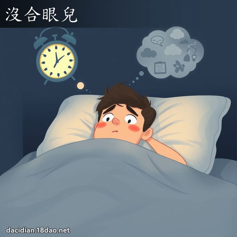 没合眼儿 - 国语大辞典配图