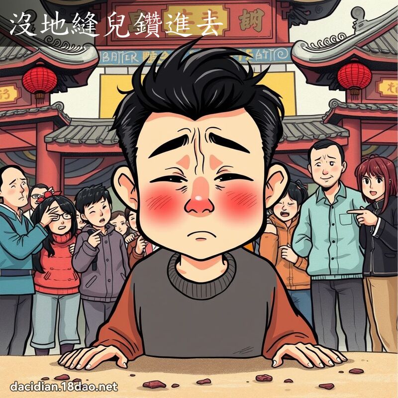 没地缝儿钻进去 - 国语大辞典配图