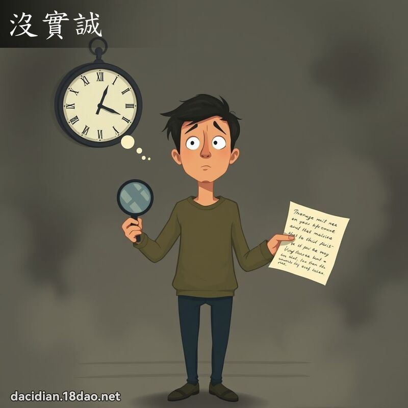 沒實誠 - 國語大辭典配圖