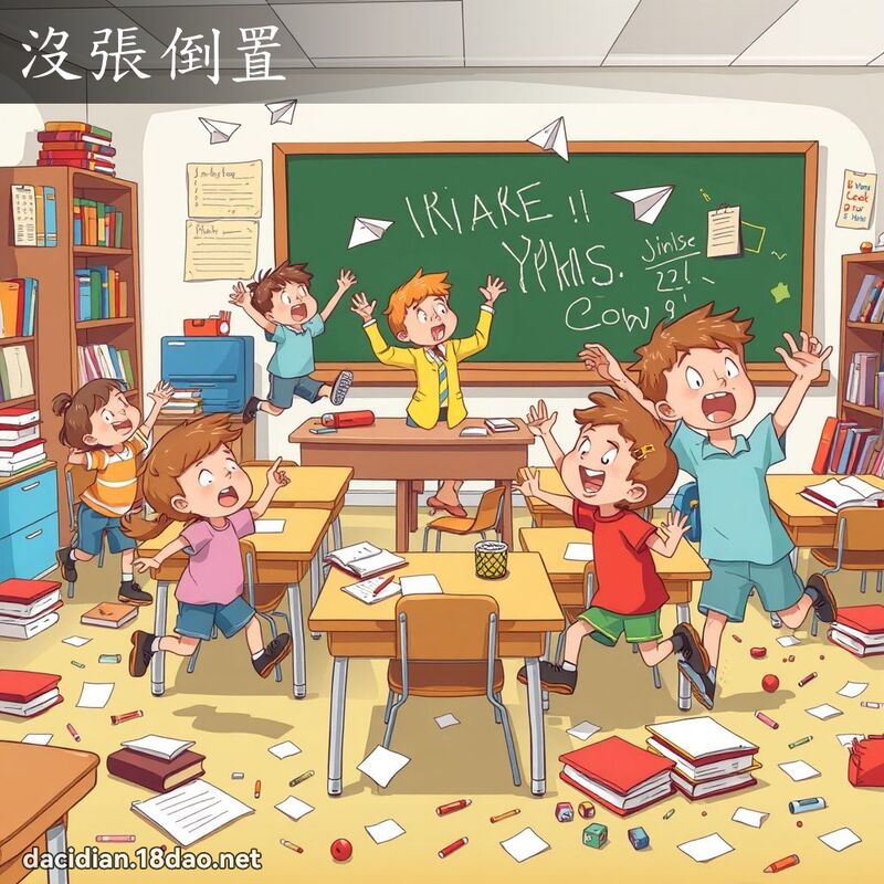 沒張倒置 - 國語大辭典配圖