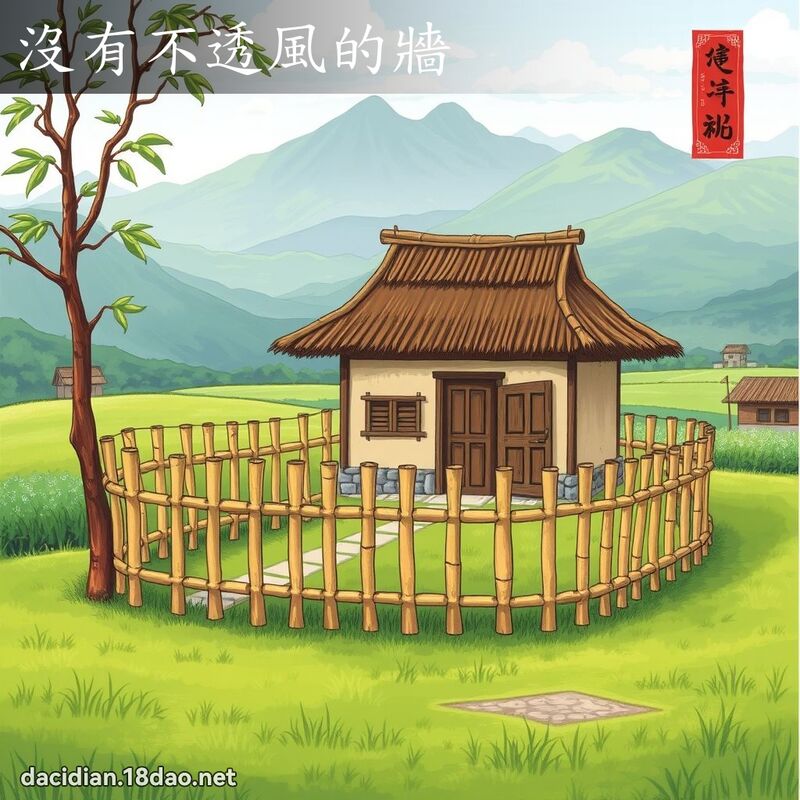 沒有不透風的牆 - 國語大辭典配圖