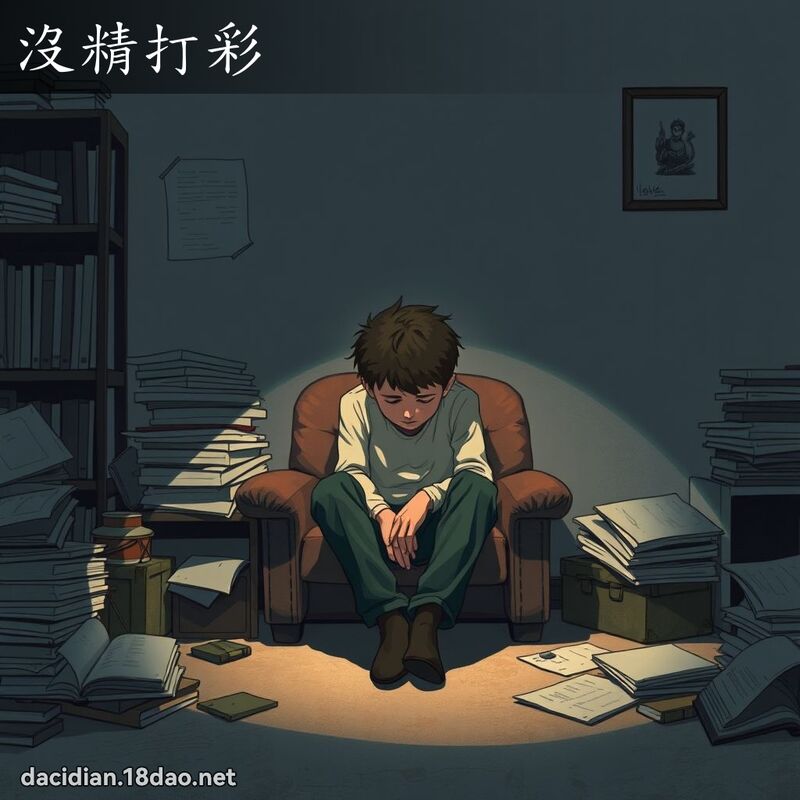没精打彩 - 国语大辞典配图