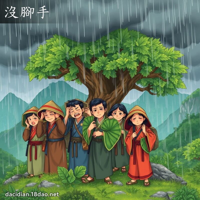 沒腳手 - 國語大辭典配圖