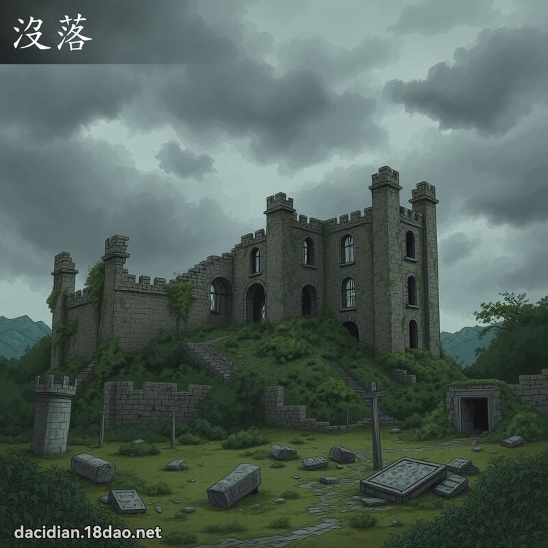 沒落 - 國語大辭典配圖