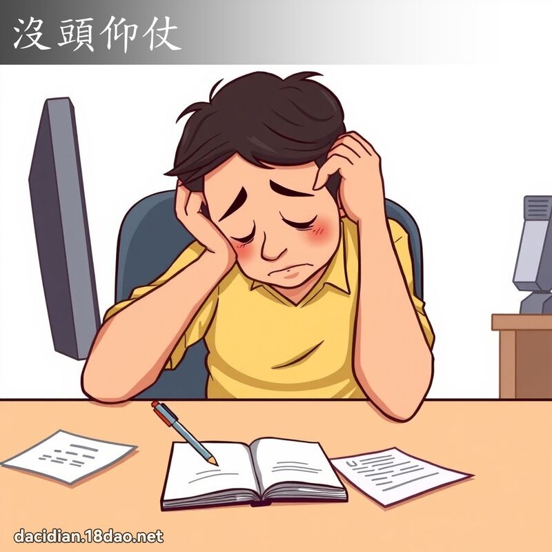 没头仰仗 - 国语大辞典配图