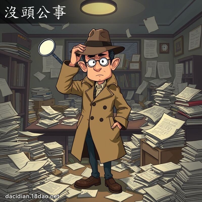 沒頭公事 - 國語大辭典配圖