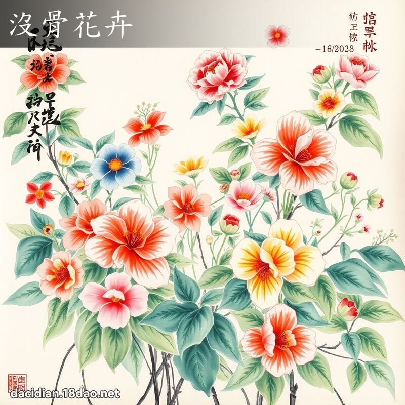 沒骨花卉 - 國語大辭典配圖