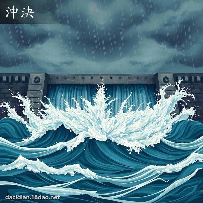 冲决 - 国语大辞典配图