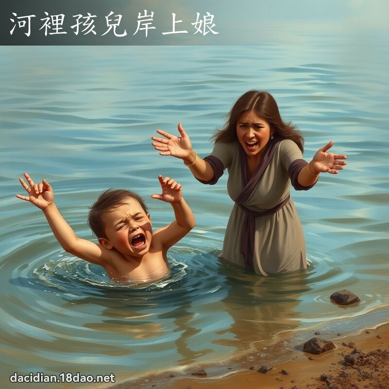 河里孩儿岸上娘 - 国语大辞典配图