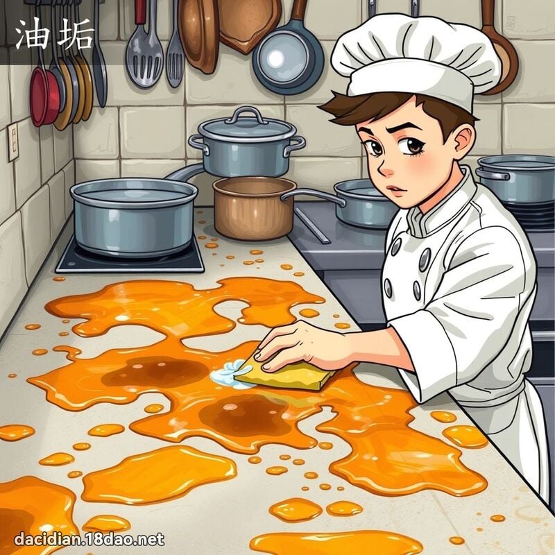 油垢 - 國語大辭典配圖