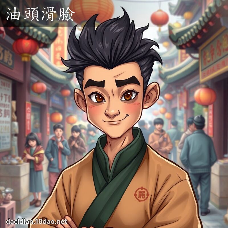 油頭滑臉 - 國語大辭典配圖