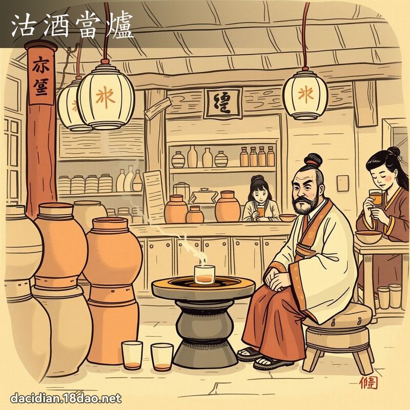 沽酒當爐 - 國語大辭典配圖