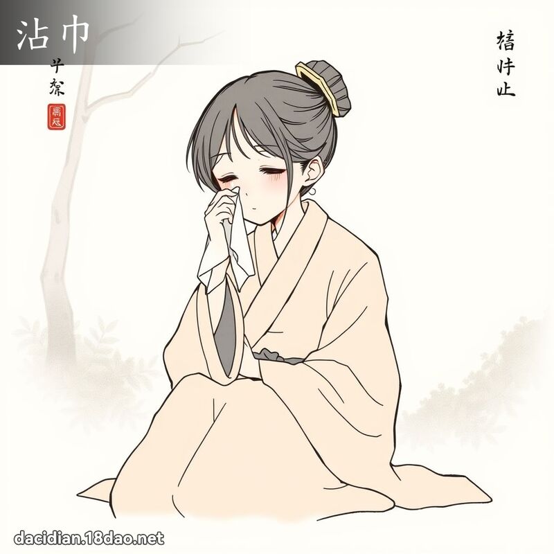 沾巾 - 国语大辞典配图