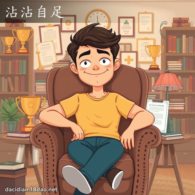 沾沾自足 - 國語大辭典配圖