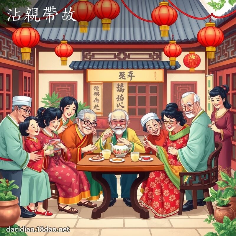 沾亲带故 - 国语大辞典配图