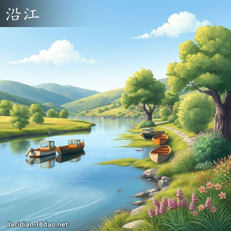 沿江 - 国语大辞典配图