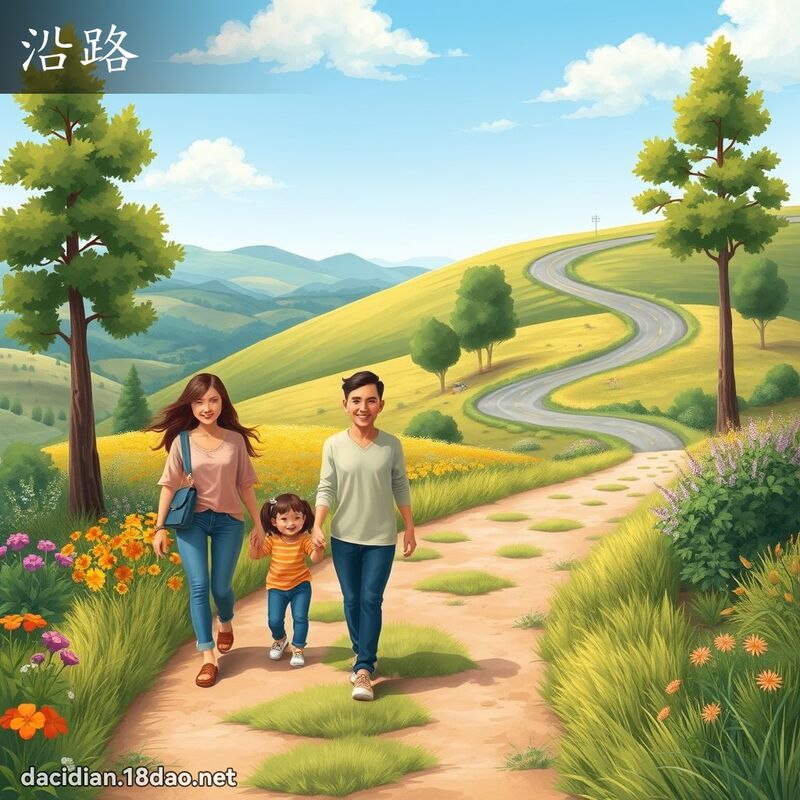 沿路 - 國語大辭典配圖