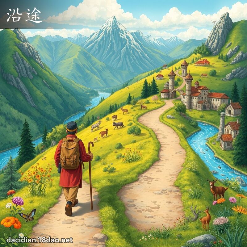 沿途 - 國語大辭典配圖