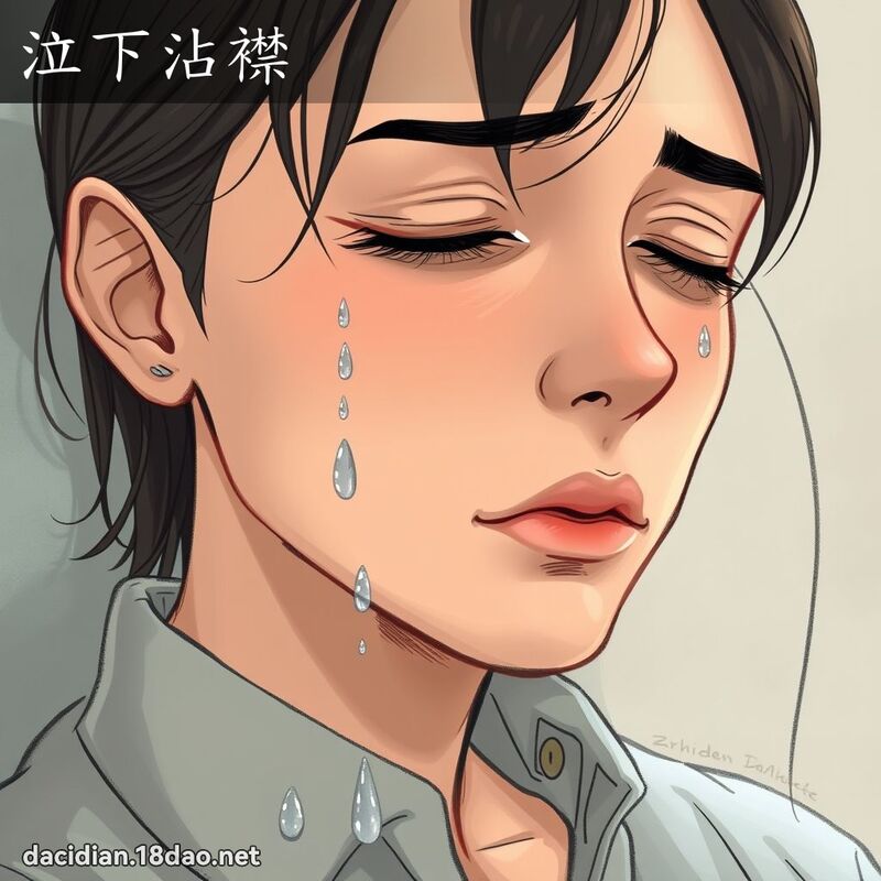 泣下沾襟 - 国语大辞典配图