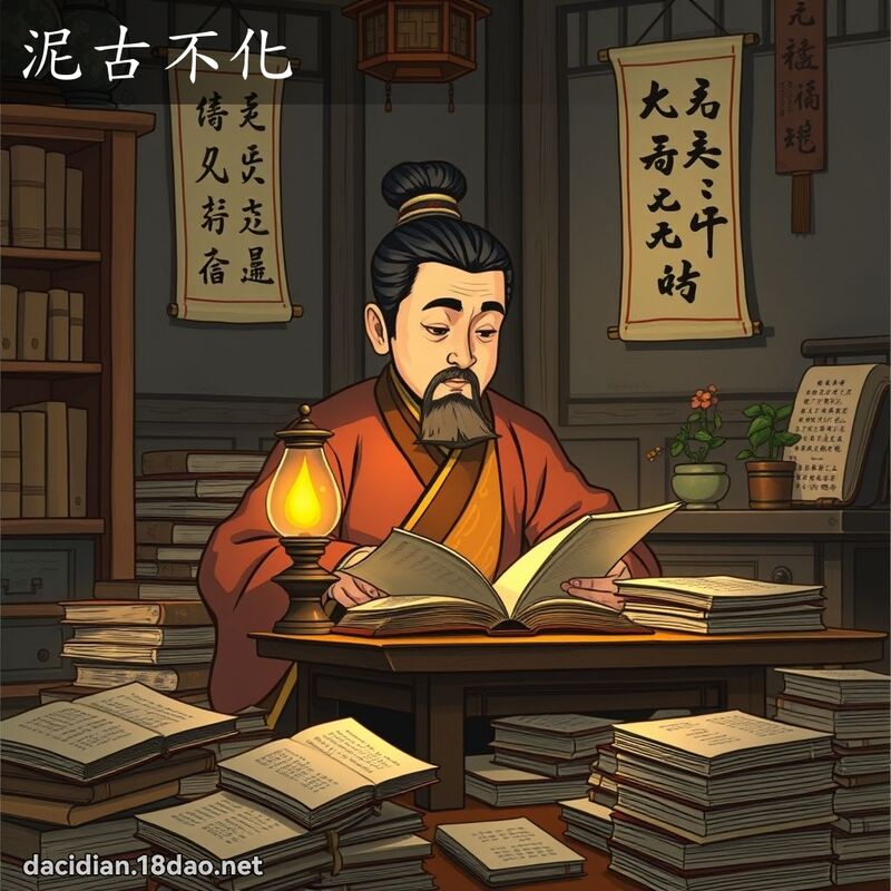 泥古不化 - 國語大辭典配圖
